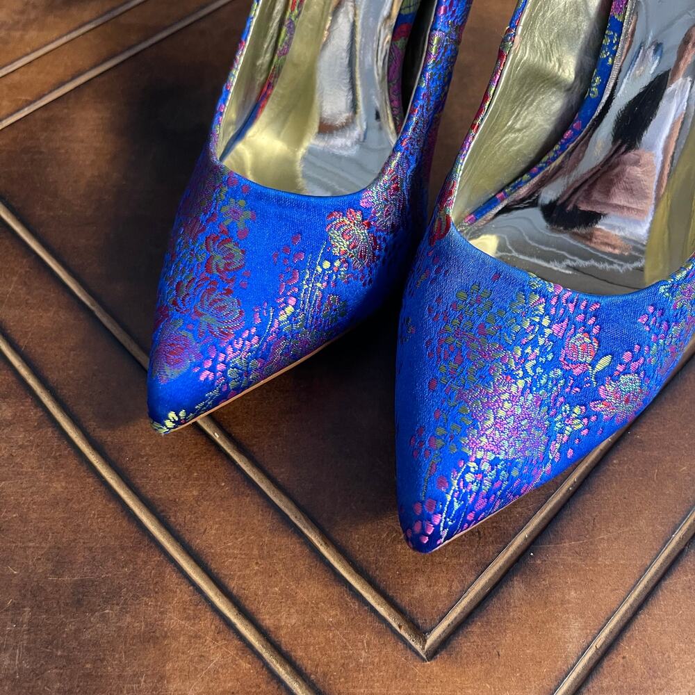 NWTO CARLOS by Carlos Santana Iridescent Embroidered Pump Stiletto SZ 7 - Picture 2 of 10